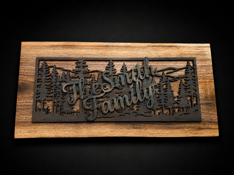 Welcome Home Family Name Sign – Layered Wood & Acrylic Housewarming Gift