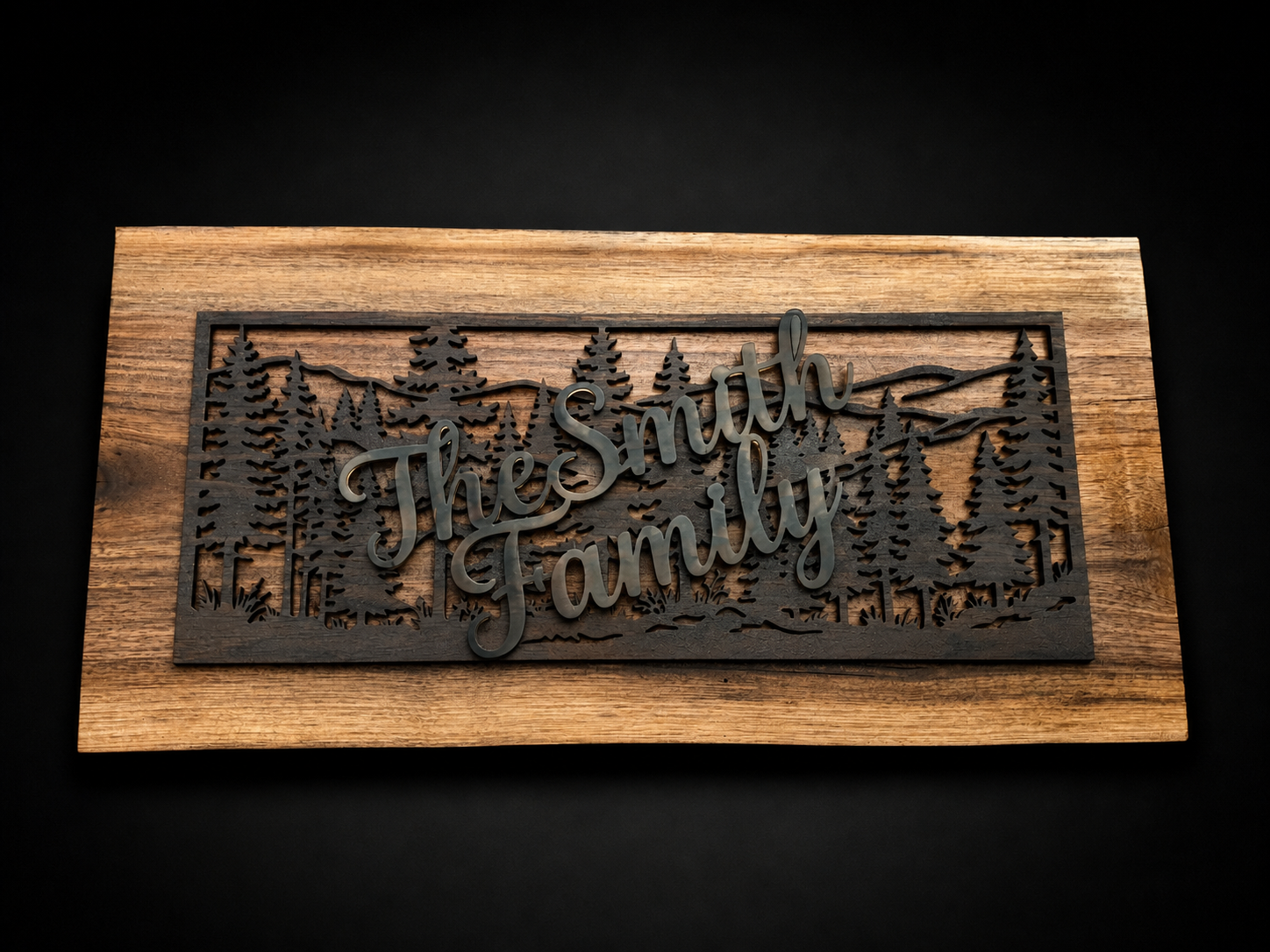 Welcome Home Family Name Sign – Layered Wood & Acrylic Housewarming Gift
