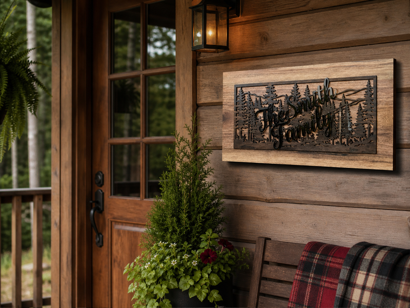 Welcome Home Family Name Sign – Layered Wood & Acrylic Housewarming Gift
