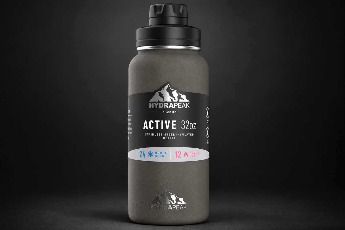 Hydrapeak Active 32 oz Water Bottle - Graphite