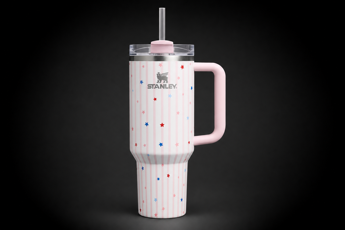 Stanley Quencher H2.0 40 oz Tumbler - Pink Starry Stripes
