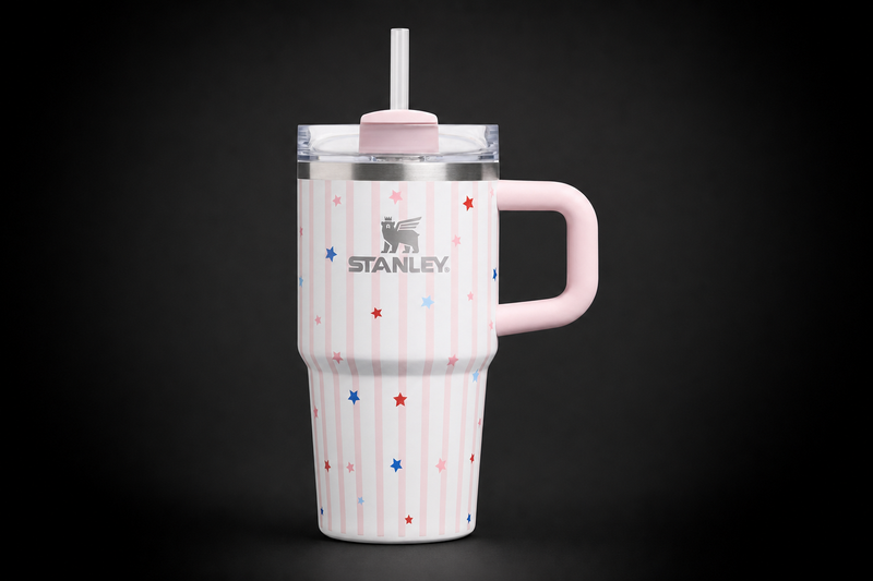 Stanley Quencher H2.0 20 oz Tumbler - Pink Starry Stripes