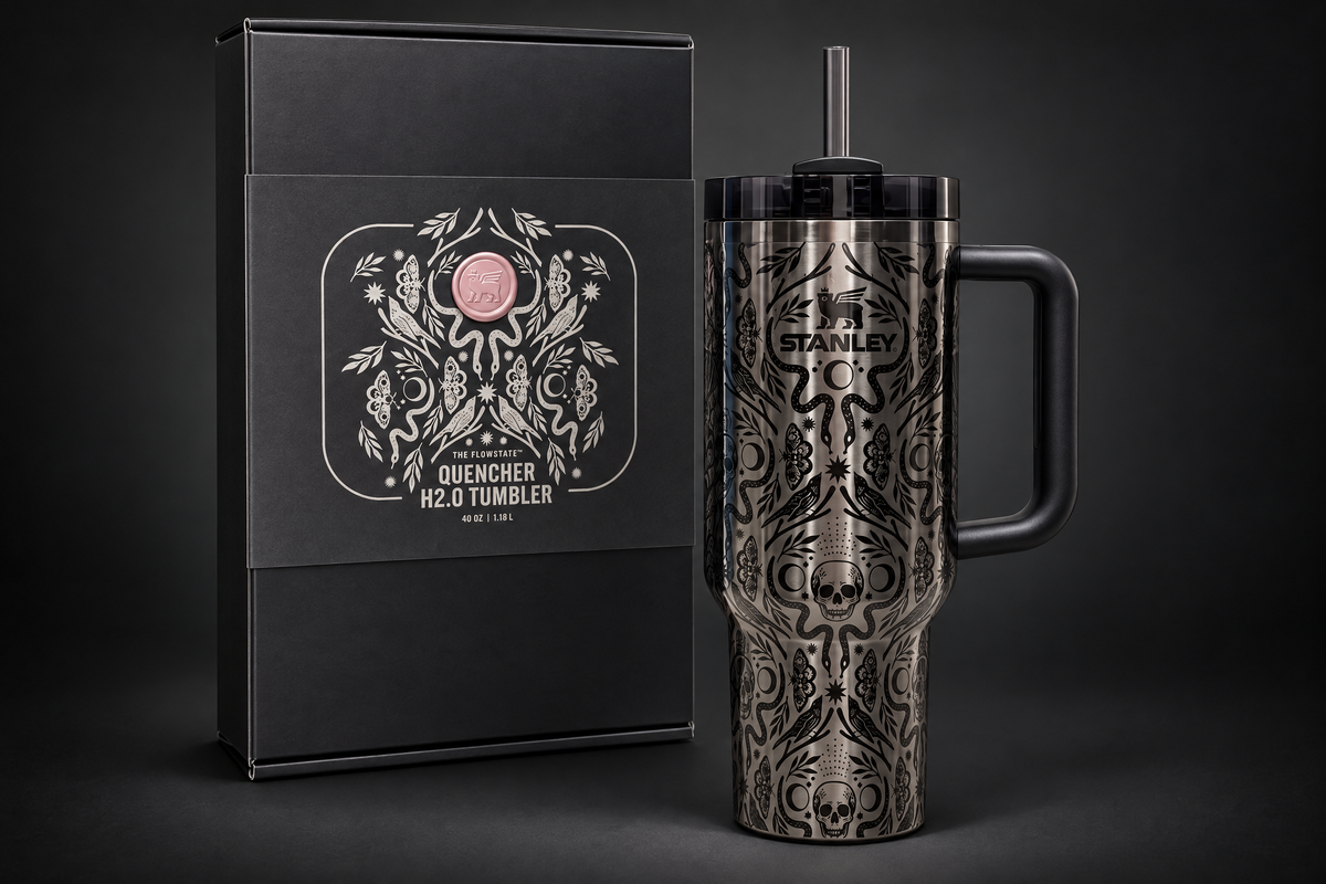 Stanley Quencher H2.0 40 oz Tumbler - Deadly Damask with box