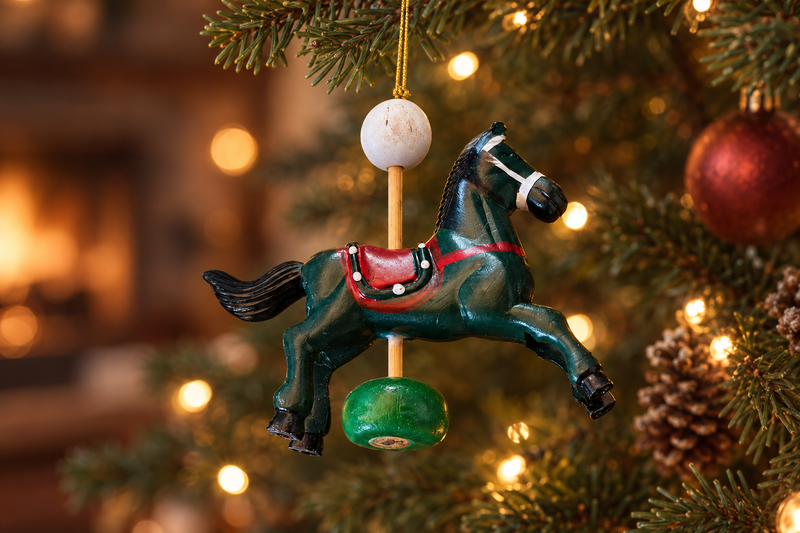 Carousel Horse Ornament in use