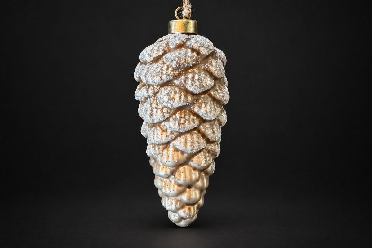 Champagne Glass Pinecone Ornament