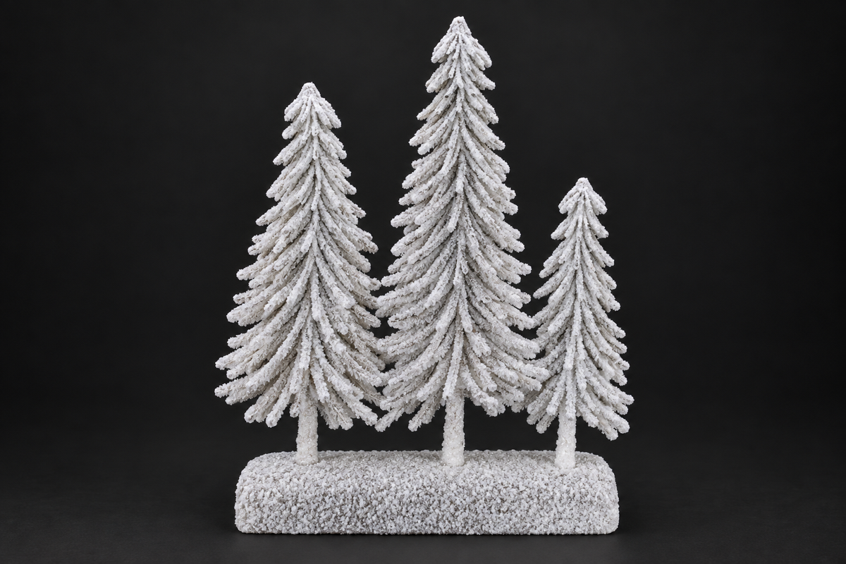 Flocked Tree Trio
