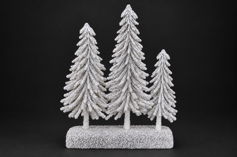Flocked Tree Trio