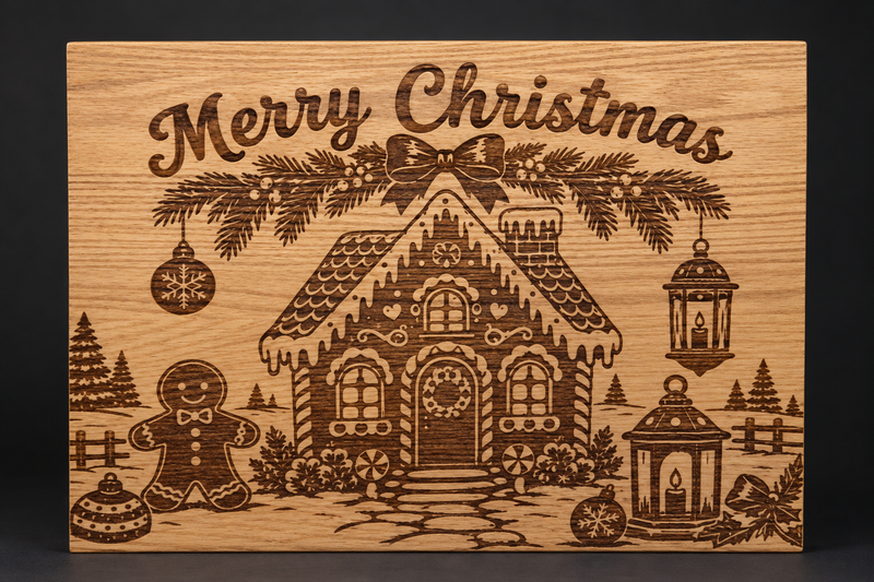 Merry Christmas Gingerbread House Board