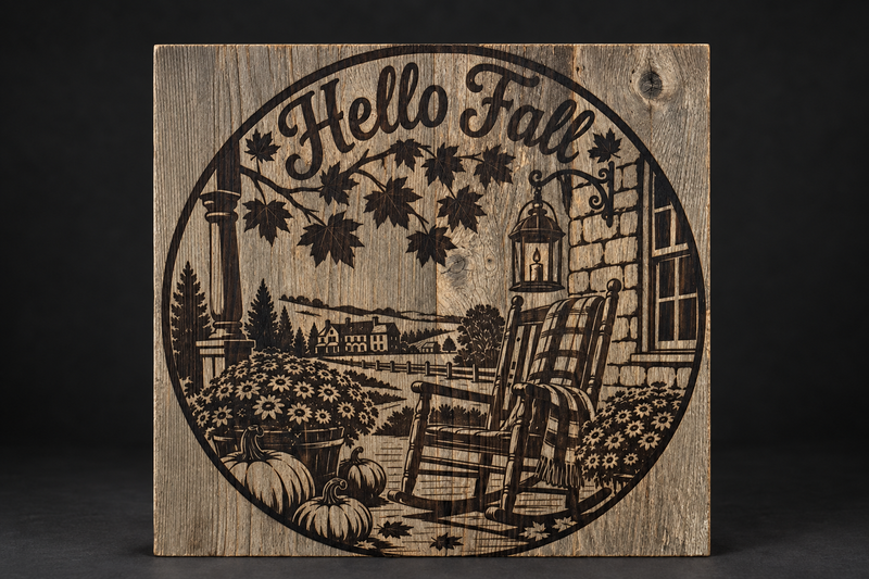 Hello Fall Porch – Barnwood