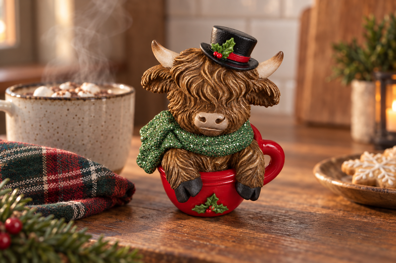 Highland Cow in a Mug in use