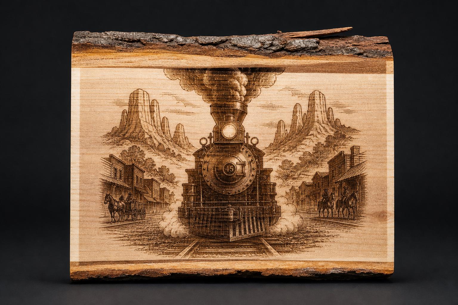 Engraved Railroad Art
