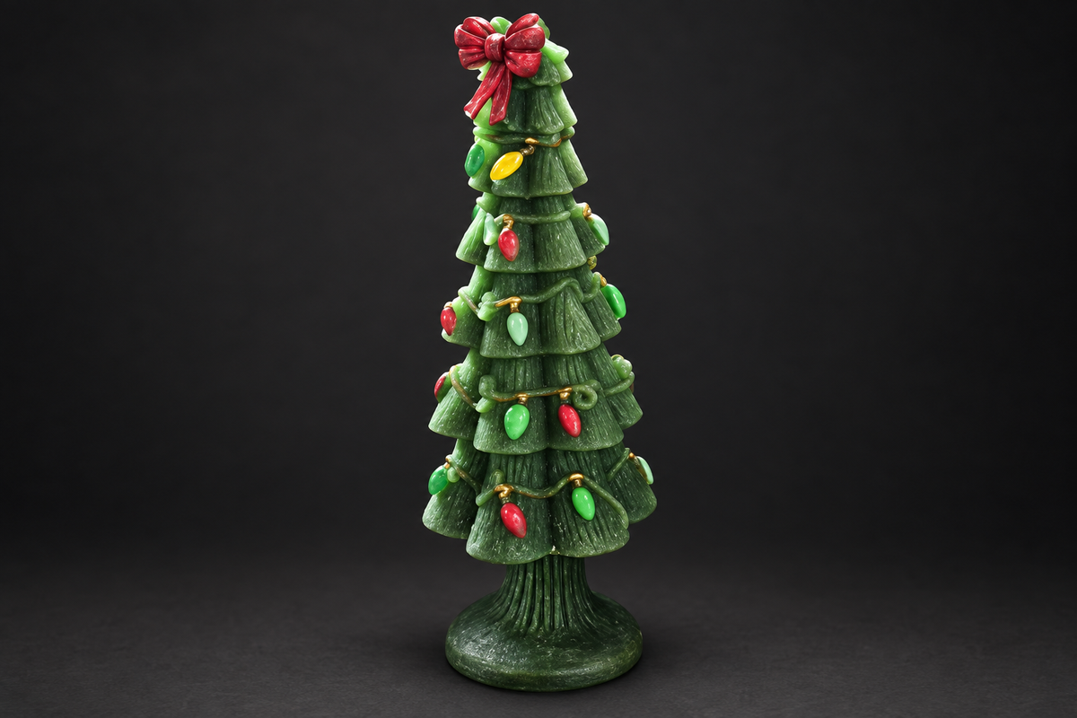 Small Christmas Light Tree Candle