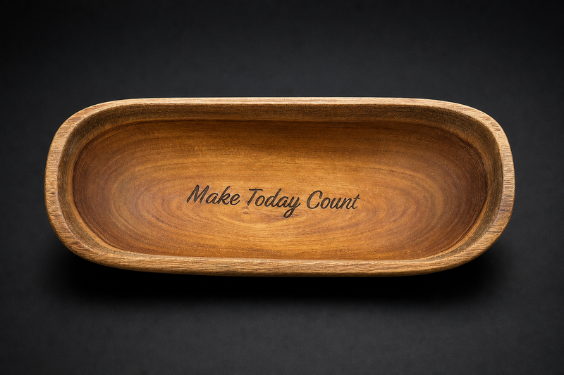 Personalized Laser Engraved Wood Dough Bowl