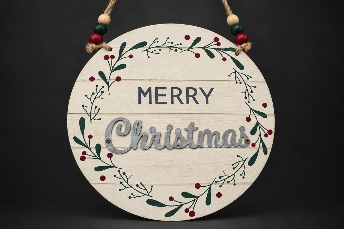 Merry Christmas Round Sign