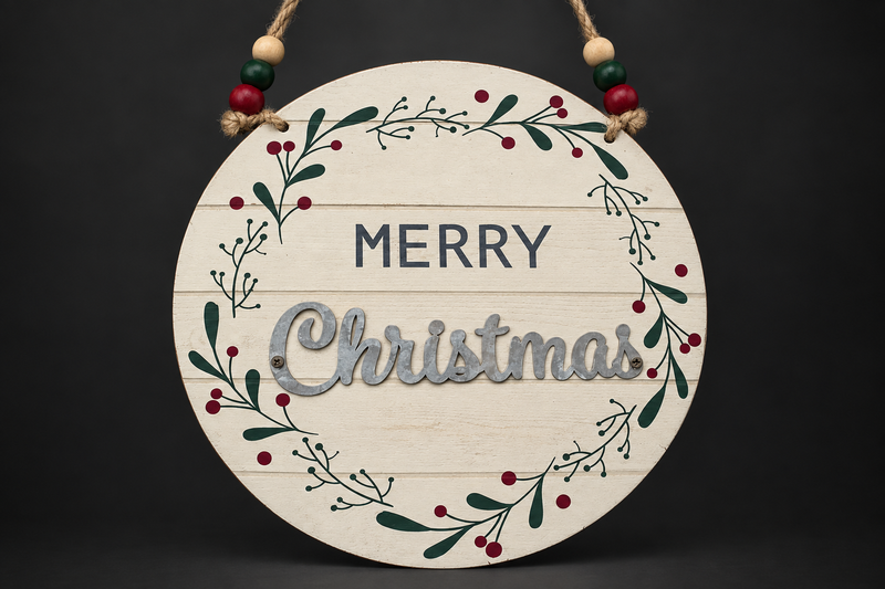 Merry Christmas Round Sign