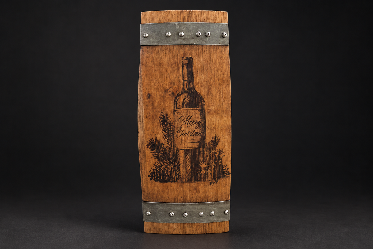 Merry Christmas Wine Barrel Stave