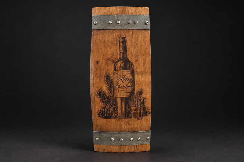Merry Christmas Wine Barrel Stave