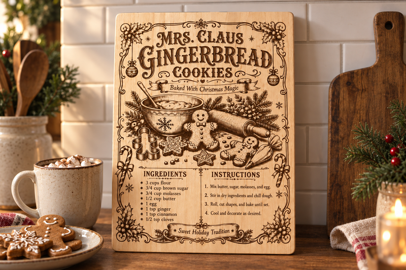Mrs. Claus Gingerbread Cookie Board in use