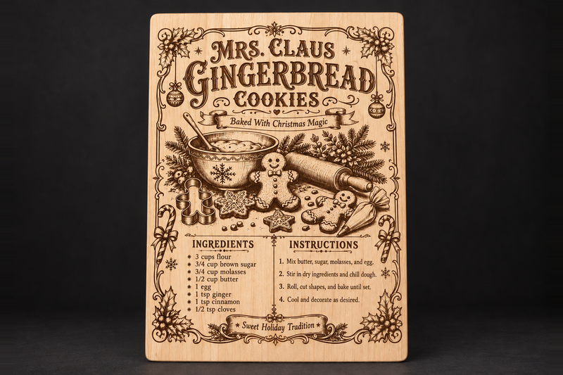 Mrs. Claus Gingerbread Cookie Board