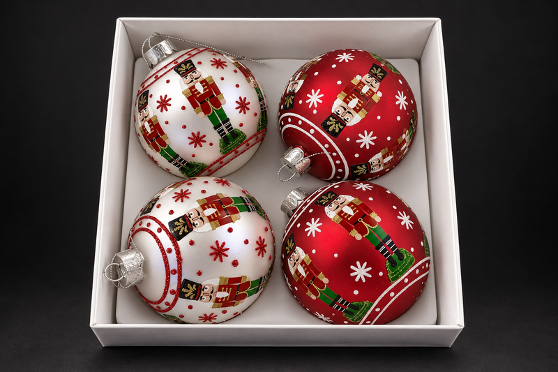 Nutcracker Glass Ornament Set