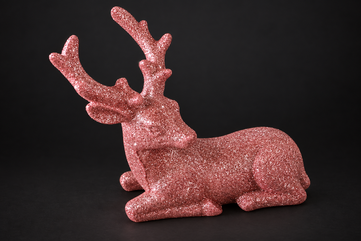 Pink Glitter Reindeer