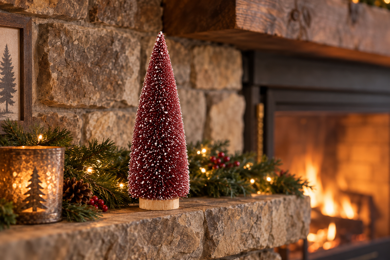 Red Bottle Brush Tree in use