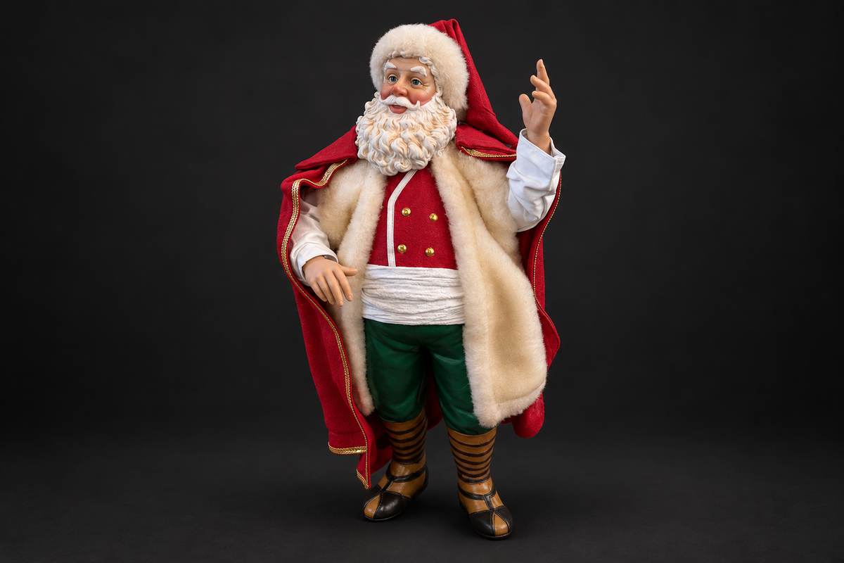 Red Cape Santa Figurine