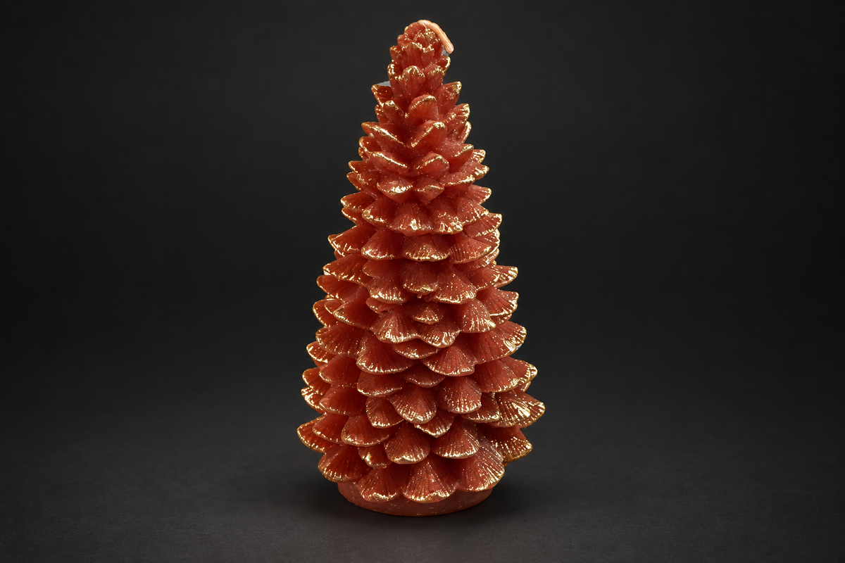 Red Pinecone Candle