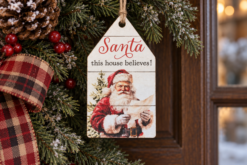 Santa Wood Tag in use