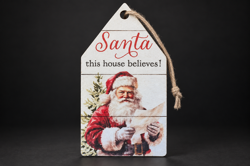 Santa Wood Tag