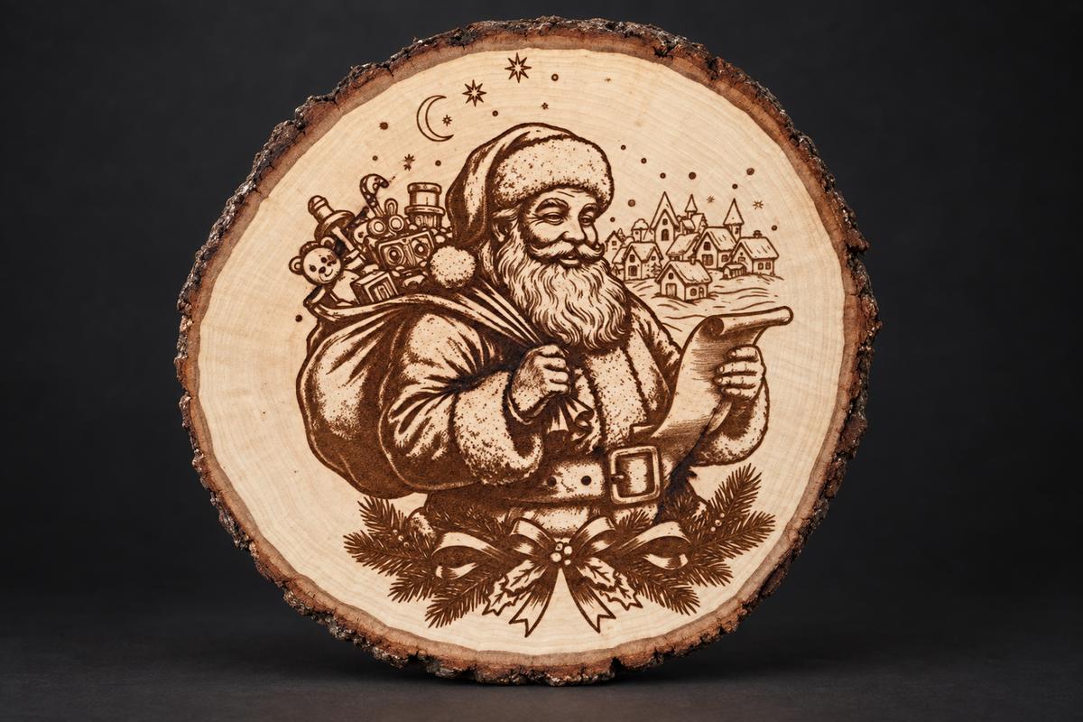 Santa's List Wood Slice
