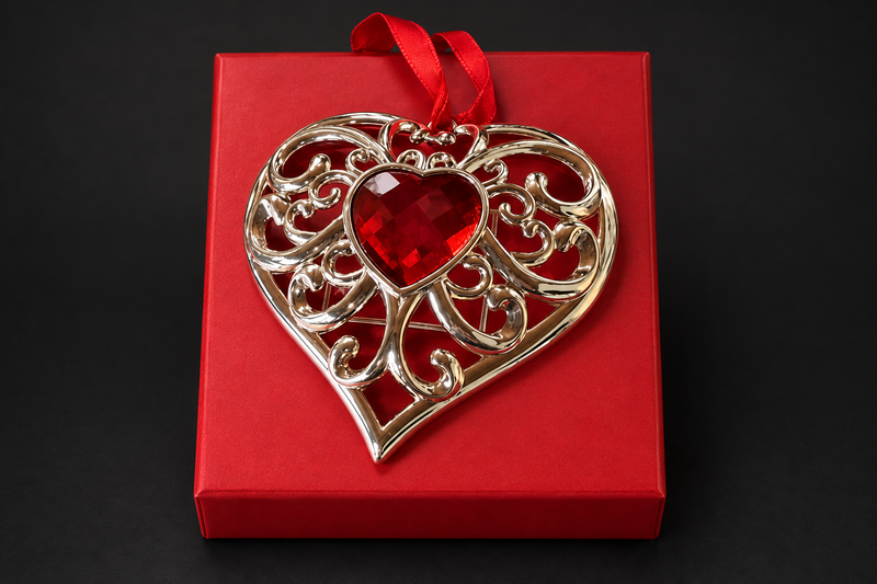Silver Filigree Heart Ornament