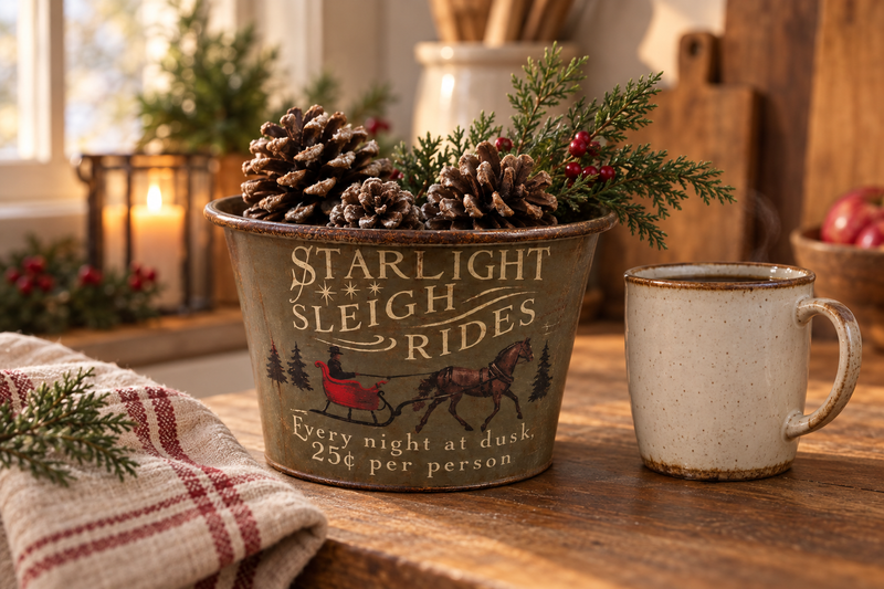 Starlight Sleigh Rides Bucket in use