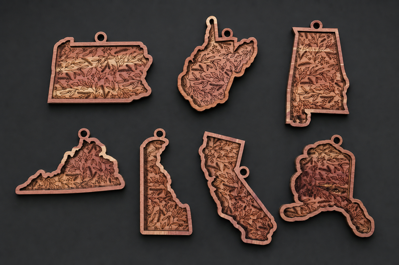Home State Ornament — ALL SEVEN — featured/main image
