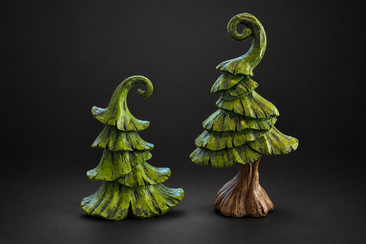 Transpac Curly Top Tree Set