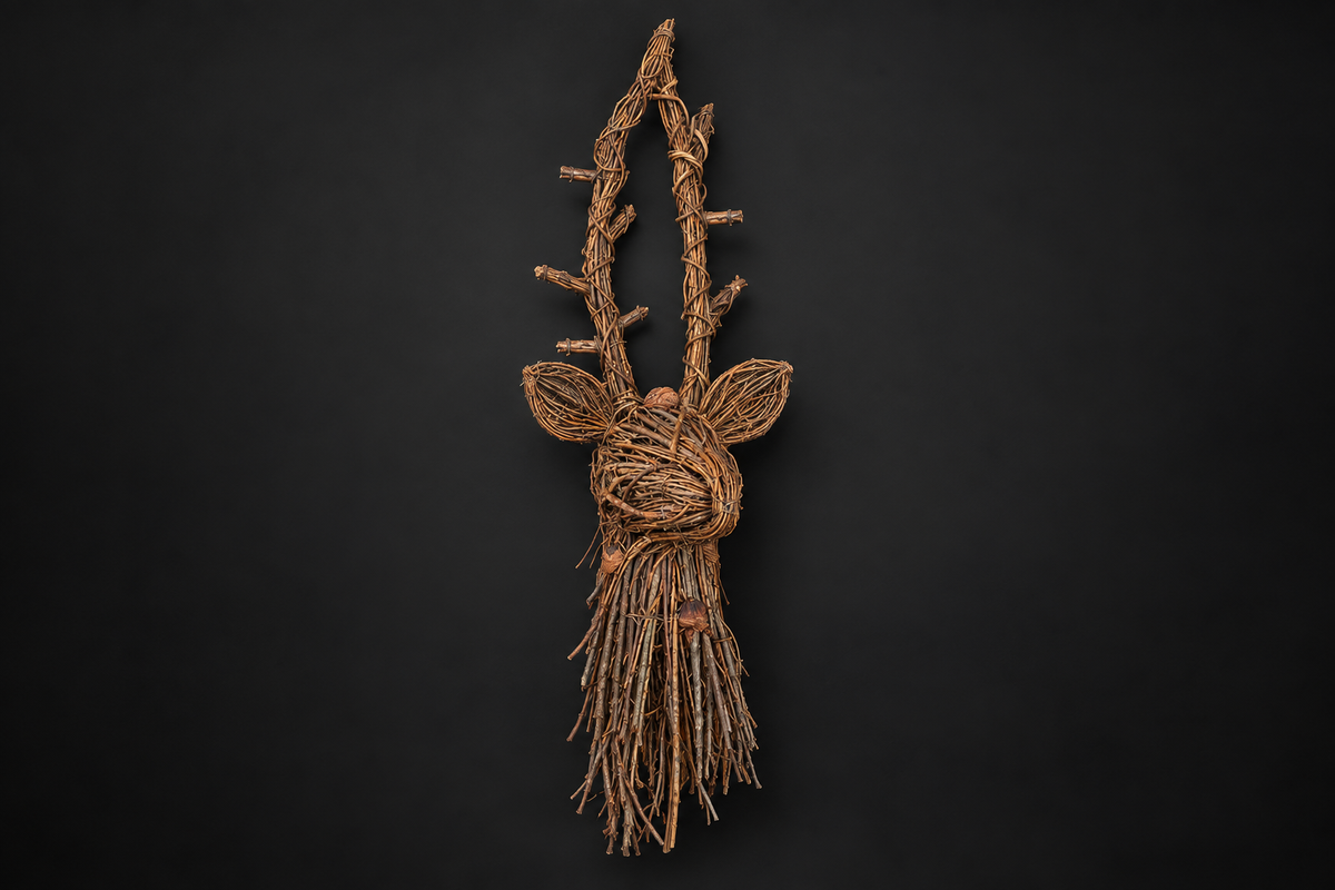 Twig Reindeer Head