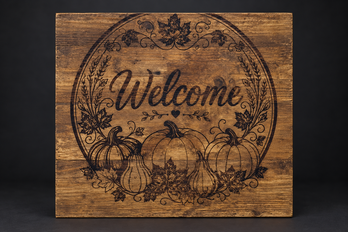 Welcome Harvest Wreath – Barnwood