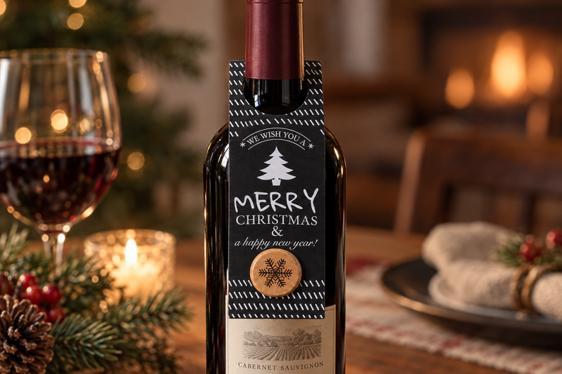 Wine Bottle Gift Tag in use