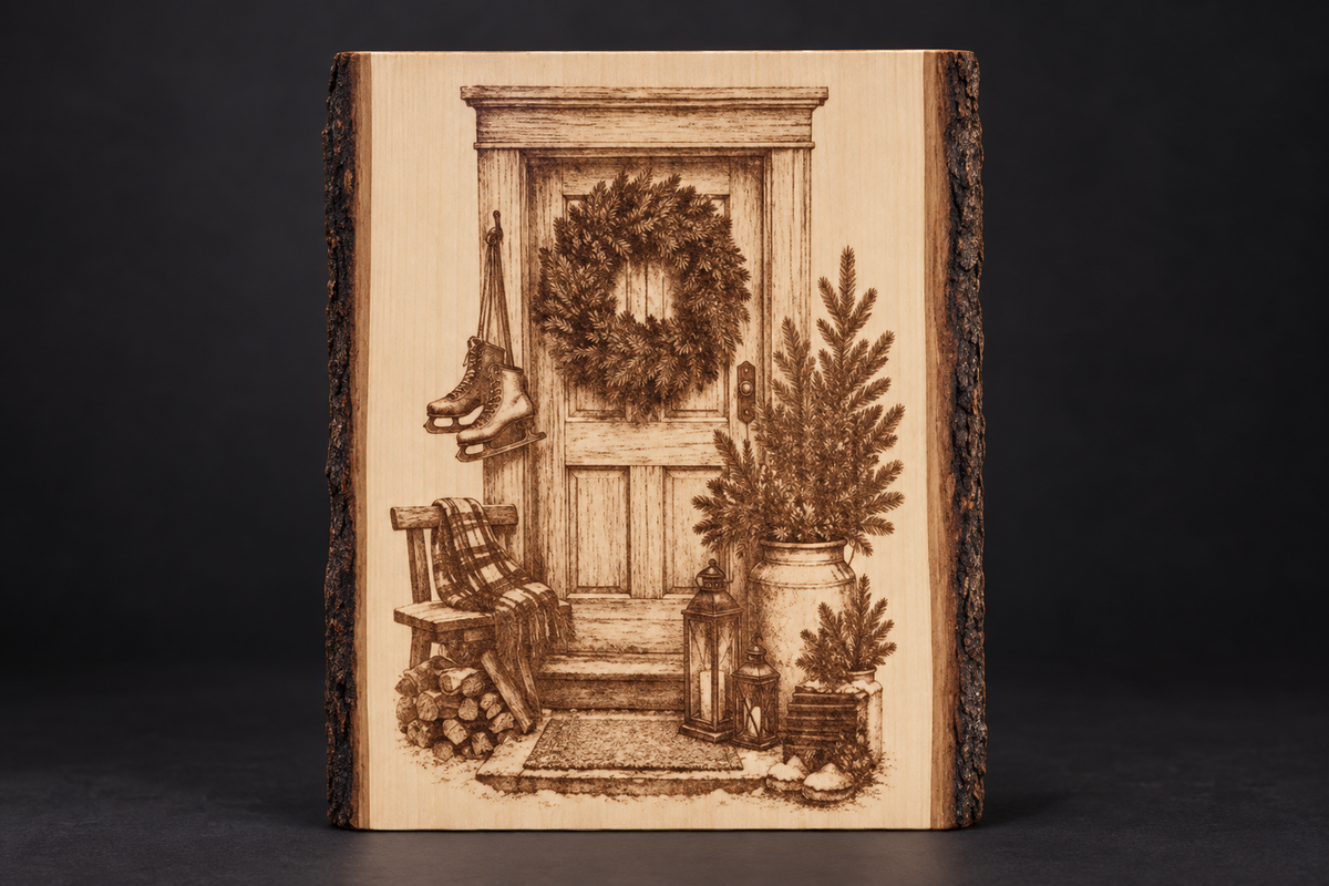 Winter Front Door – Live Edge