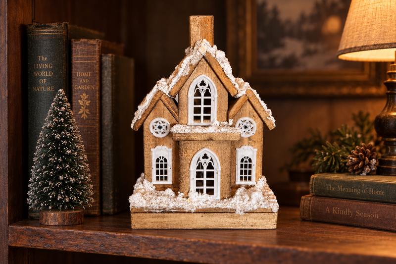 Wooden Christmas House in use